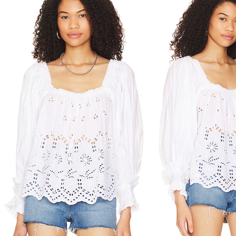 White Eyelet Women's Top